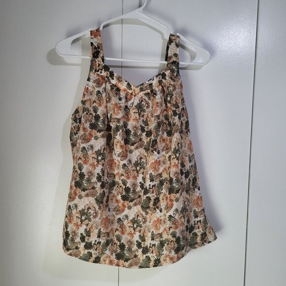 SHEIN Womens Medium Floral Butterfly Print Camisole Tank Top Blouse - Picture 2 of 9